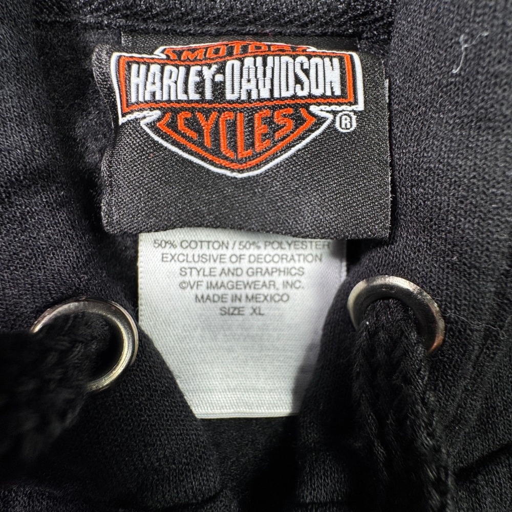 Harley-Davidson Erie PA Pink Wings Graphic Zip Up Hoodie Black XL 2012 Biker - Picture 6 of 6